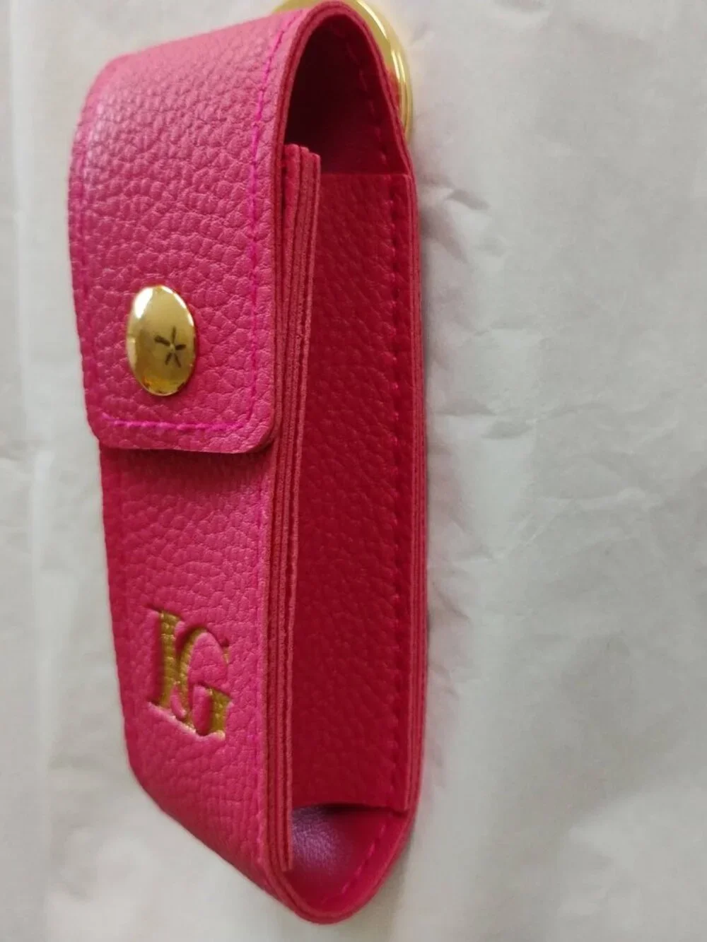 Laura Geller Pink Lipstick Case/Keyring Combo- NWT